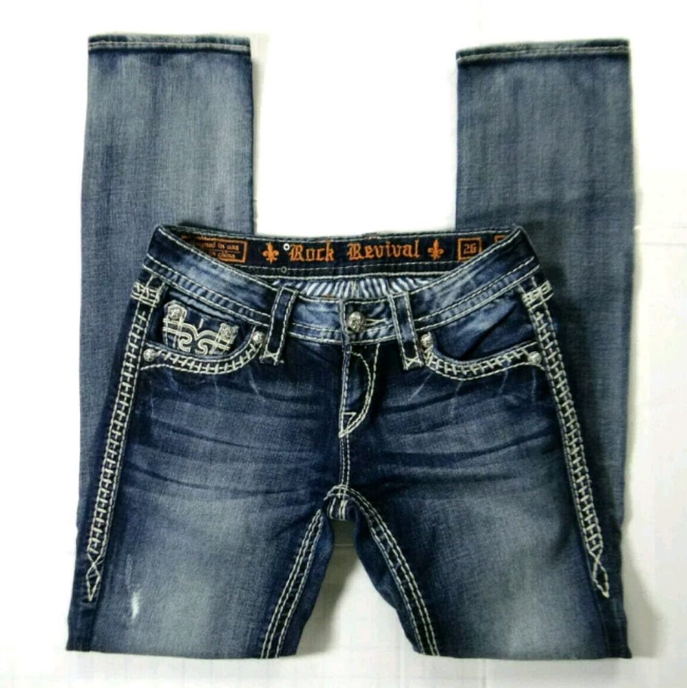 Rock Revival Pamela Cuff Straight Jeans Size 26/31